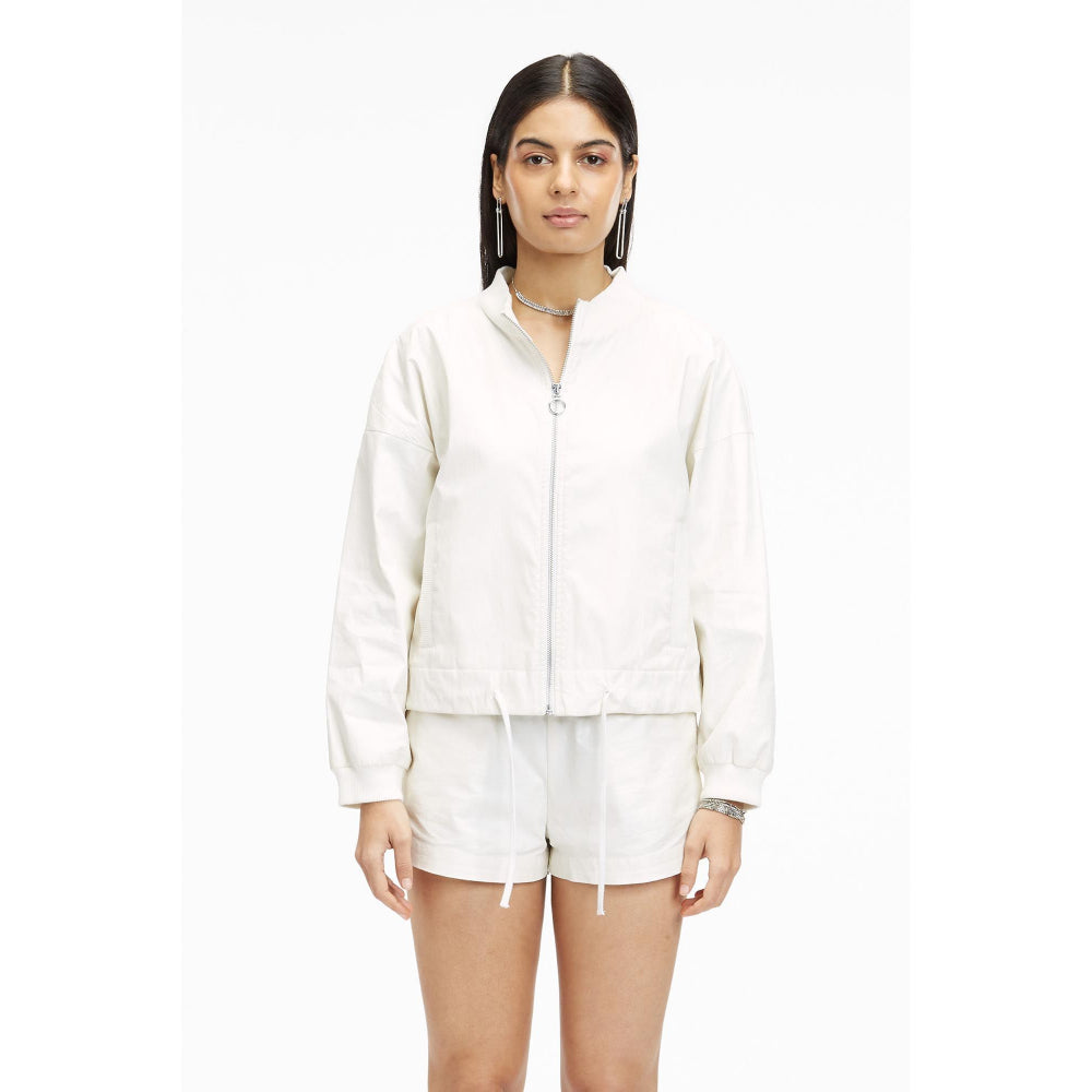 TERRA LUNA Octan White Bomber Jacket