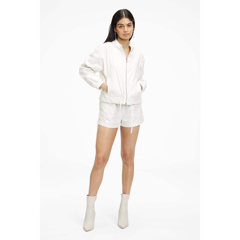 TERRA LUNA Octan White Bomber Jacket