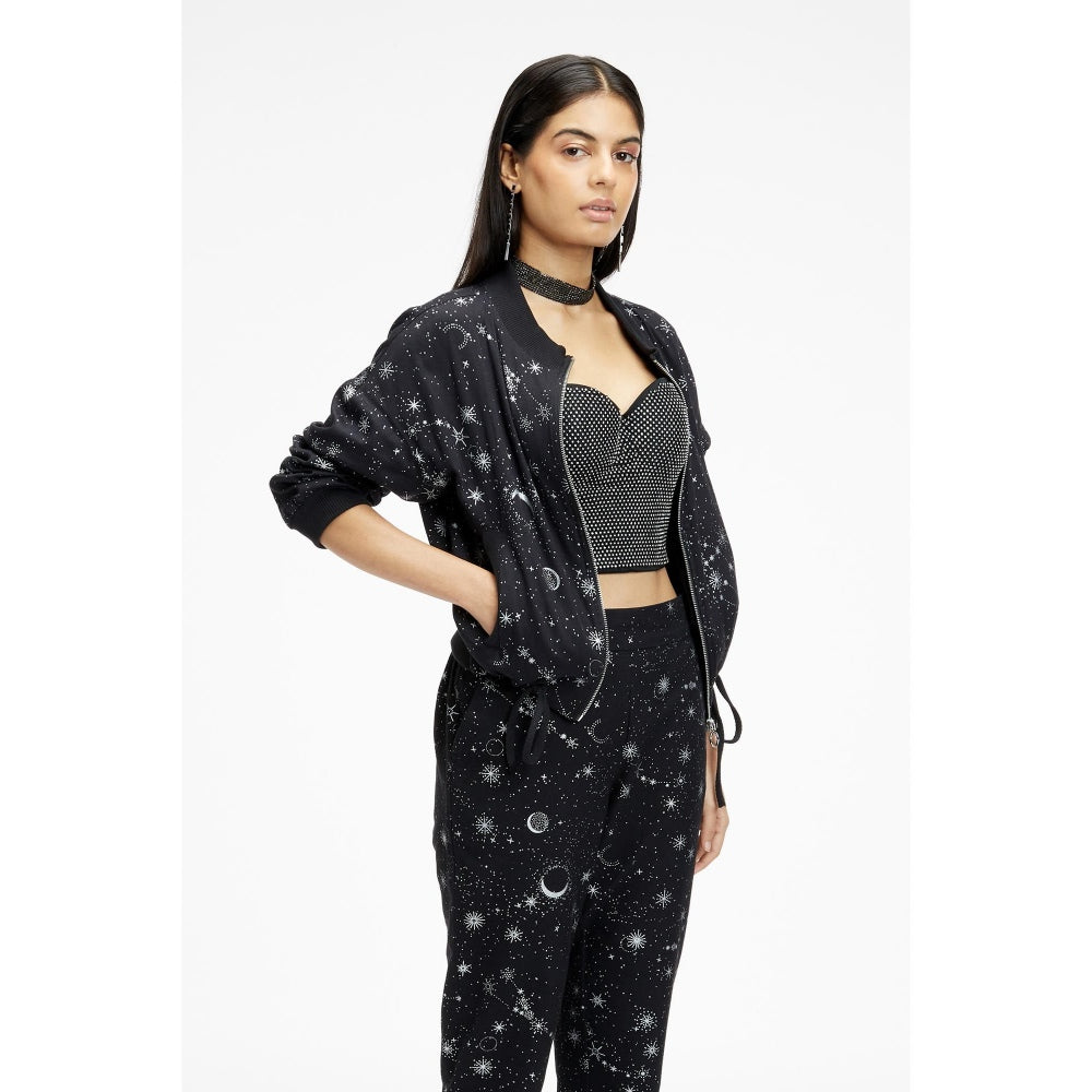 TERRA LUNA Octan Black Bomber Jacket