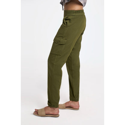 TERRA LUNA Women's Olive Cargo Solid Pant