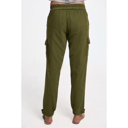 TERRA LUNA Women's Olive Cargo Solid Pant