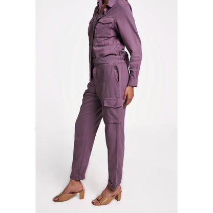 TERRA LUNA Women's Purple Cargo Solid Pant