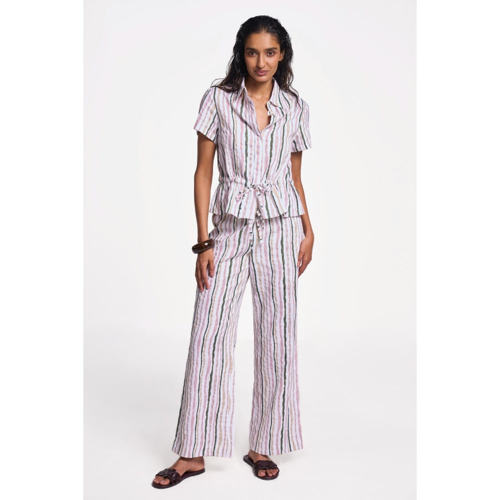 TERRA LUNA Danica Stripes Collar Neck Shirt