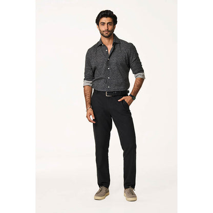 TERRA LUNA Black Solid Slim Fit Trouser