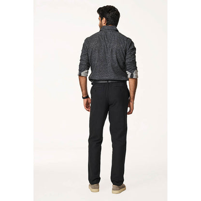 TERRA LUNA Black Solid Slim Fit Trouser