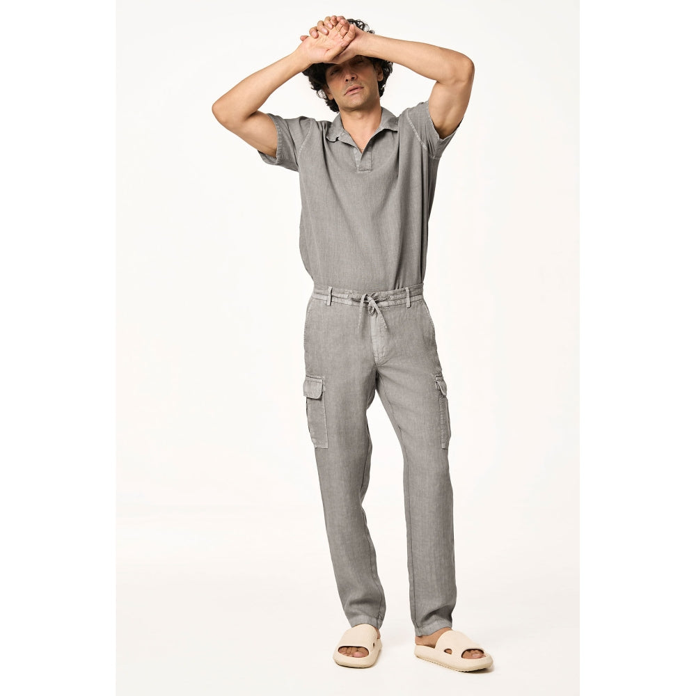 TERRA LUNA Grey Solid Straight Fit Trouser