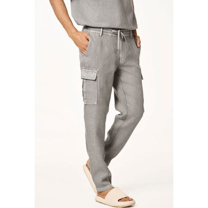 TERRA LUNA Grey Solid Straight Fit Trouser