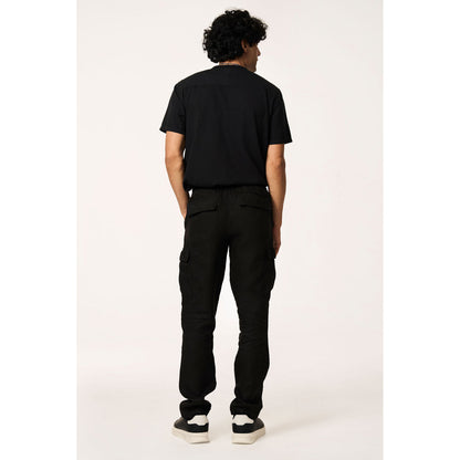 TERRA LUNA Black Solid Straight Fit Trouser