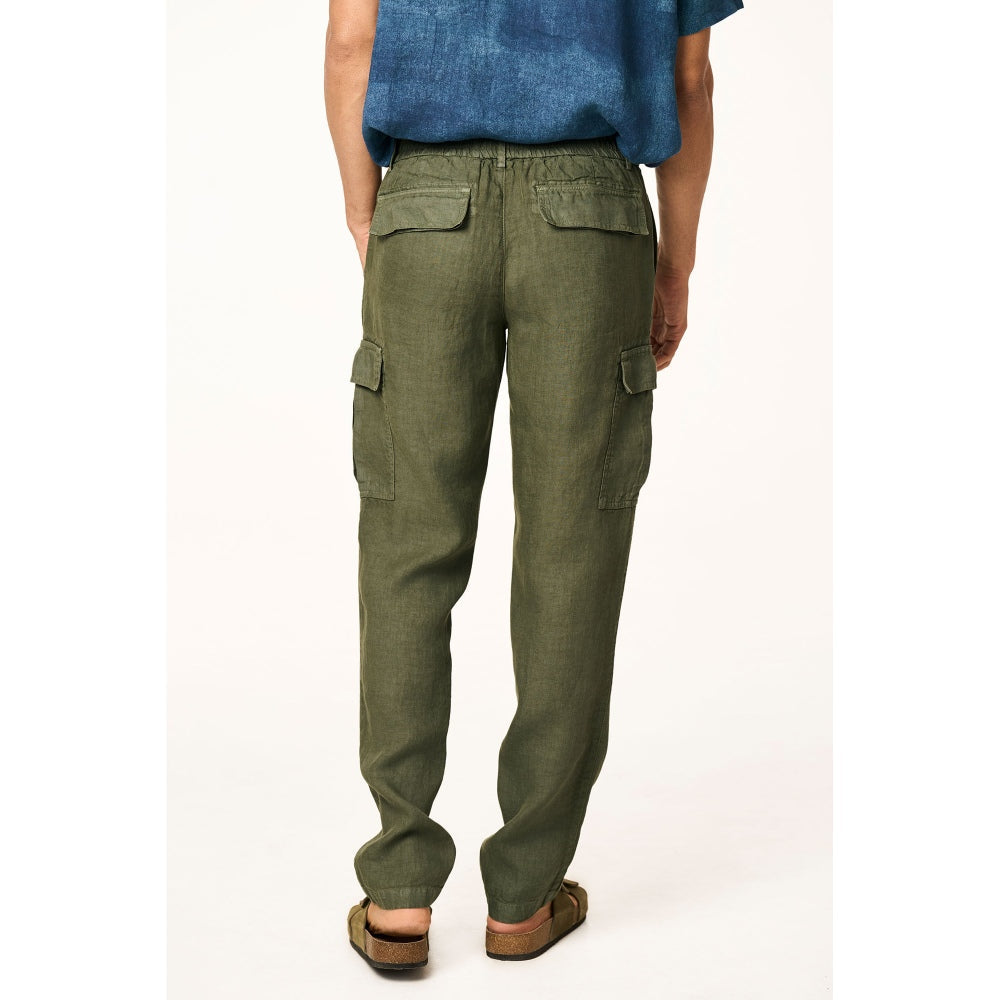TERRA LUNA Olive Solid Straight Fit Trouser