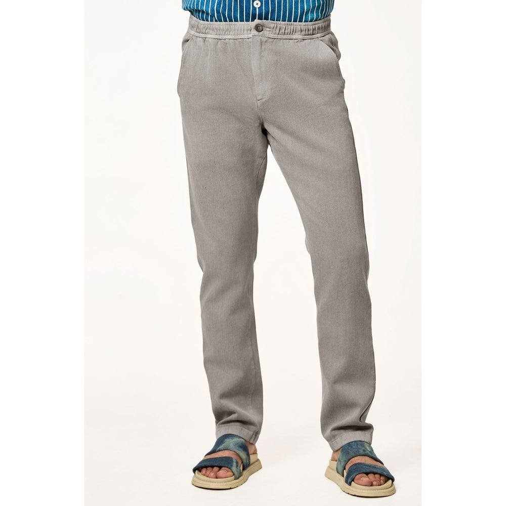 TERRA LUNA Grey Solid Relaxed Fit Trouser