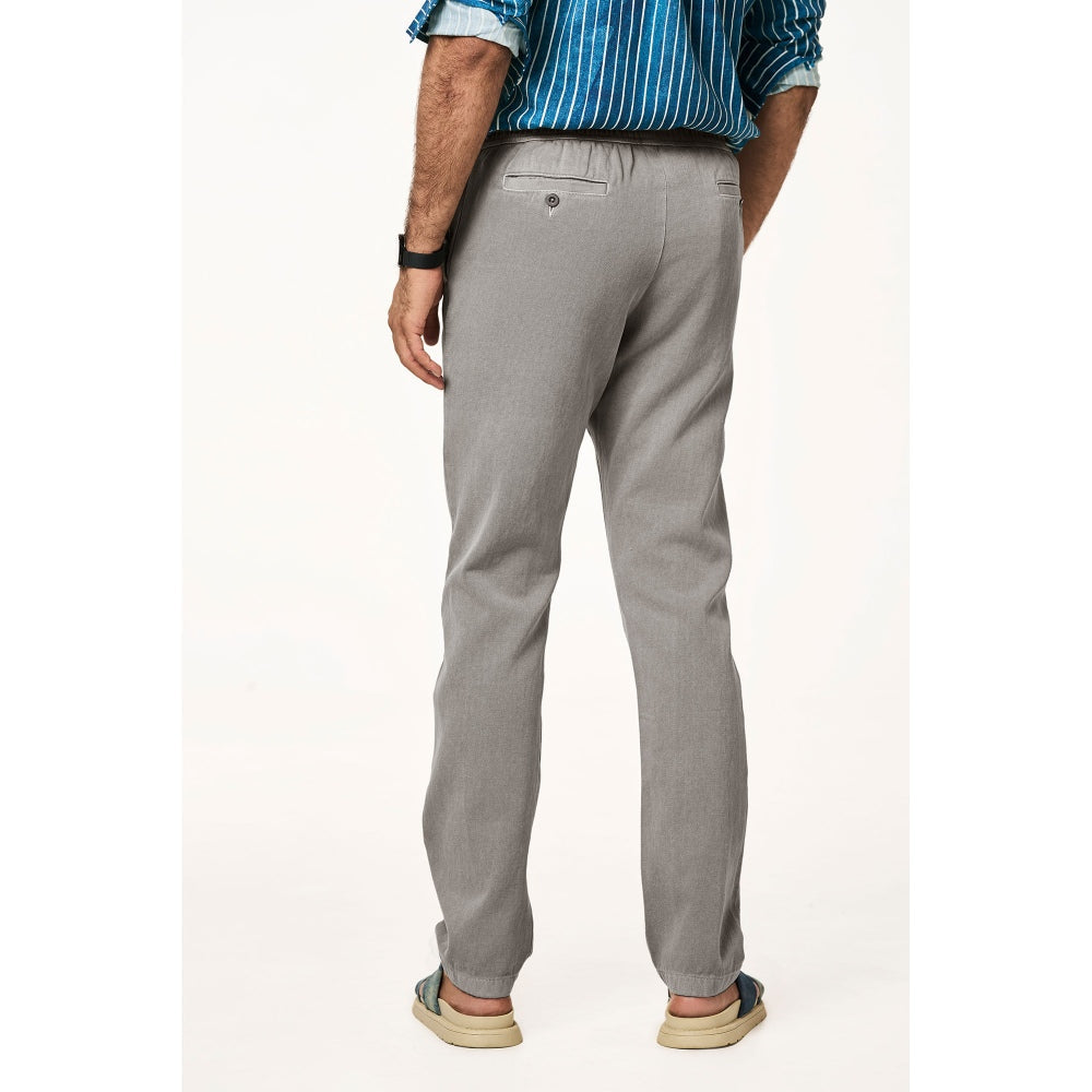 TERRA LUNA Grey Solid Relaxed Fit Trouser