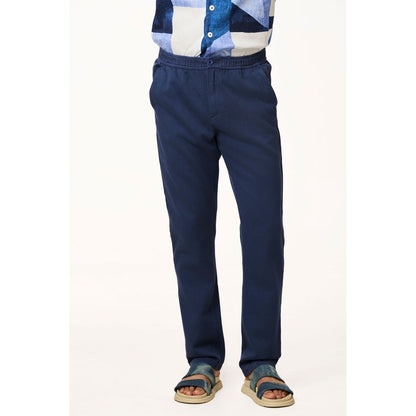 TERRA LUNA Navy Blue Solid Relaxed Fit Trouser