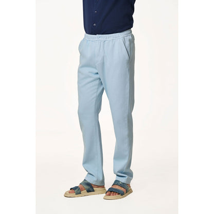 TERRA LUNA Blue Solid Relaxed Fit Trouser