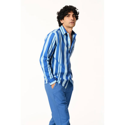TERRA LUNA Alto Lite Full Sleeves Blue Shirt