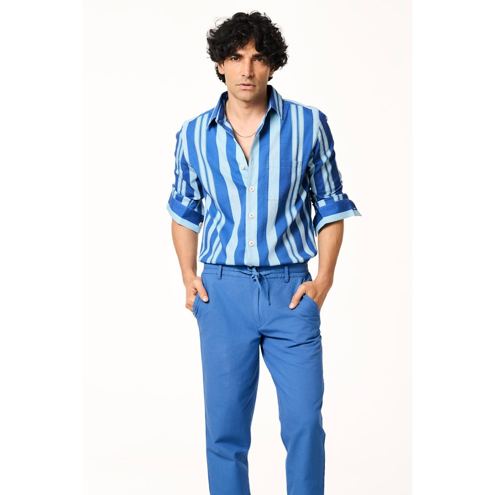 TERRA LUNA Alto Lite Full Sleeves Blue Shirt