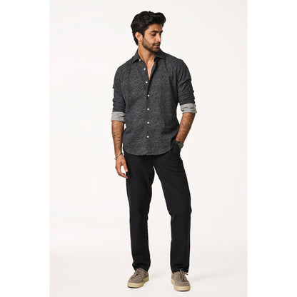 TERRA LUNA Cristo Full Sleeves Charcoal Shirt
