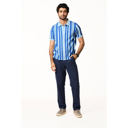 TERRA LUNA Palma Half Sleeves Blue Shirt