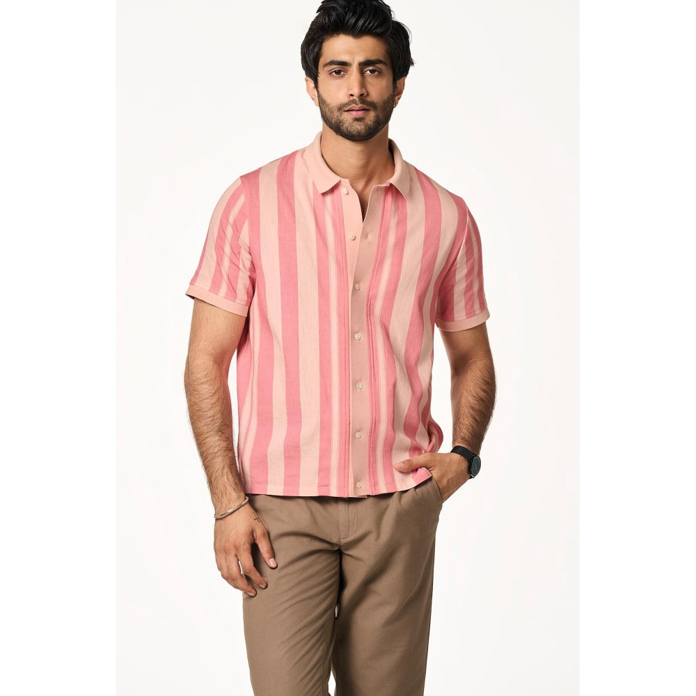 TERRA LUNA Palma Half Sleeves Pink Shirt