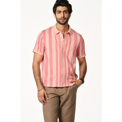 TERRA LUNA Palma Half Sleeves Pink Shirt