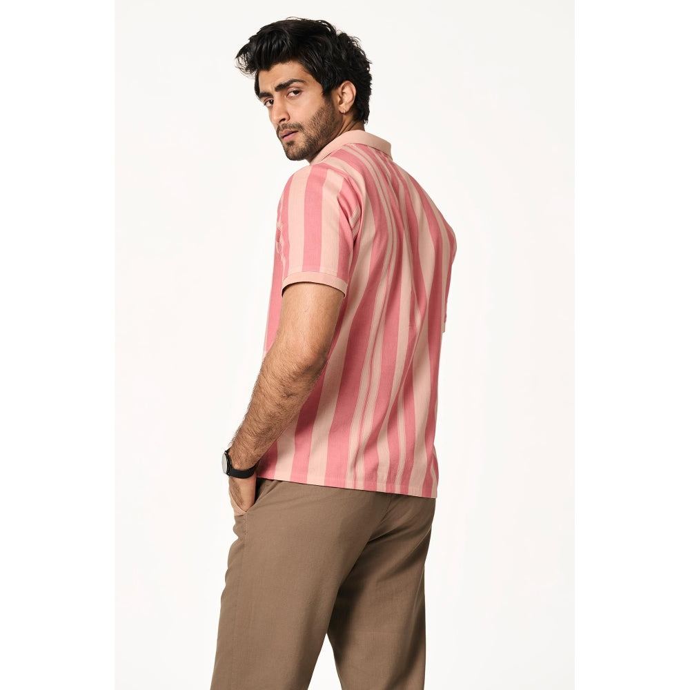 TERRA LUNA Palma Half Sleeves Pink Shirt