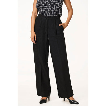 TERRA LUNA Black Delphi Linen Trouser