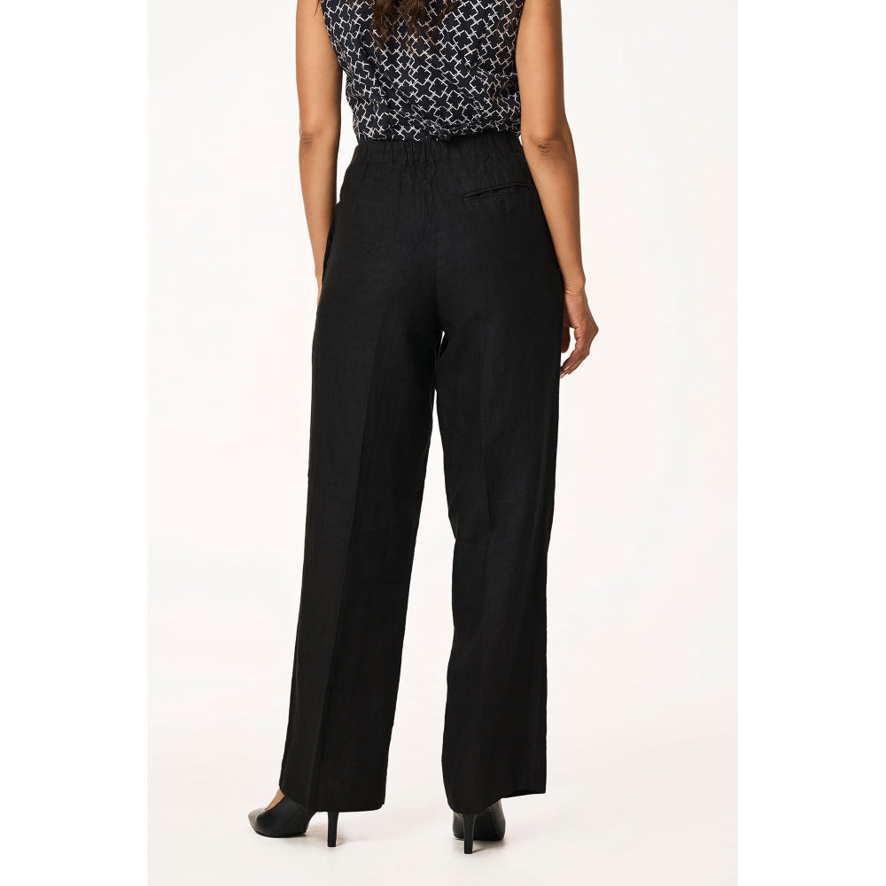 TERRA LUNA Black Delphi Linen Trouser