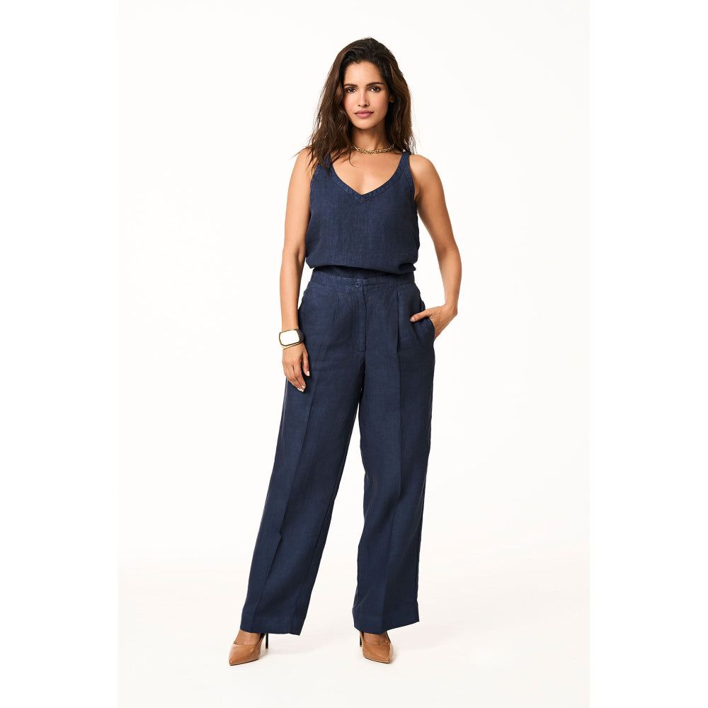 TERRA LUNA Blue Delphi Linen Trouser
