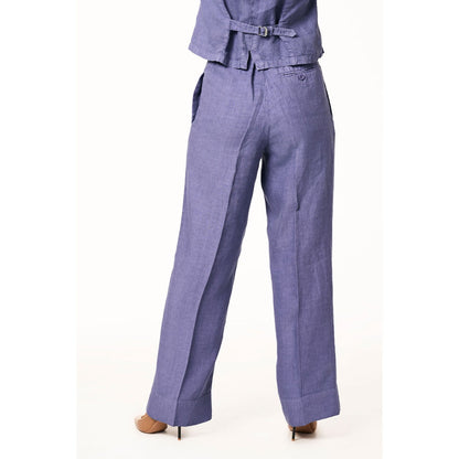 TERRA LUNA Purple Delphi Linen Trouser