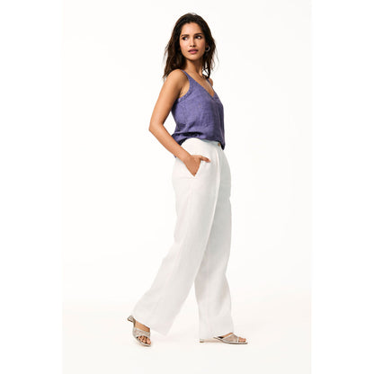 TERRA LUNA Ivory Delphi Linen Trouser