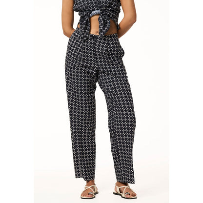 TERRA LUNA Black Delphi Monogram Trouser