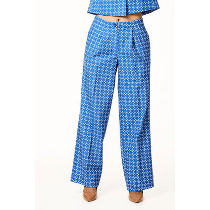 TERRA LUNA Blue Delphi Monogram Trouser