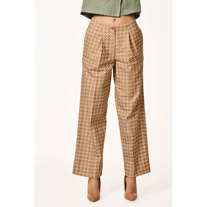 TERRA LUNA Brown Delphi Monogram Trouser