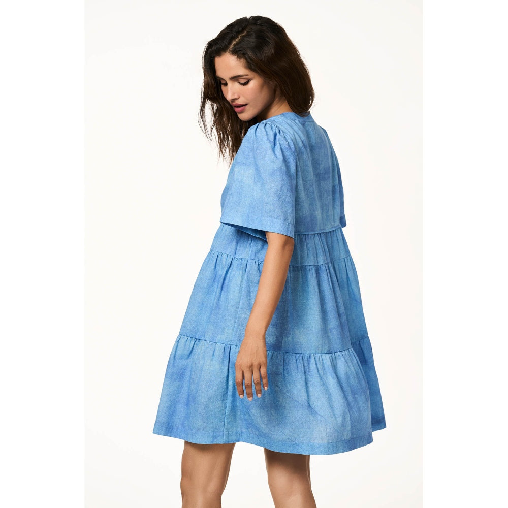 TERRA LUNA Women Blue Bree Marine Art Ice Blue Dress