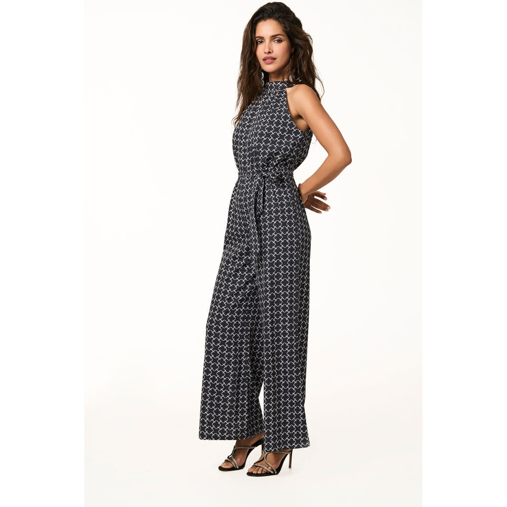 TERRA LUNA Nori Black Printed Jumpsuit