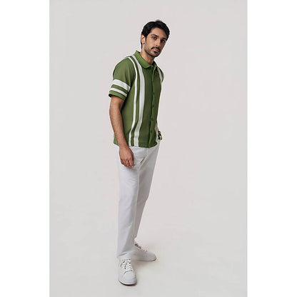 TERRA LUNA Olive Palma Organic Cotton Casual Shirt
