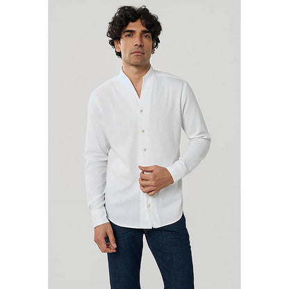 TERRA LUNA White Hunt Linen Casual Shirt