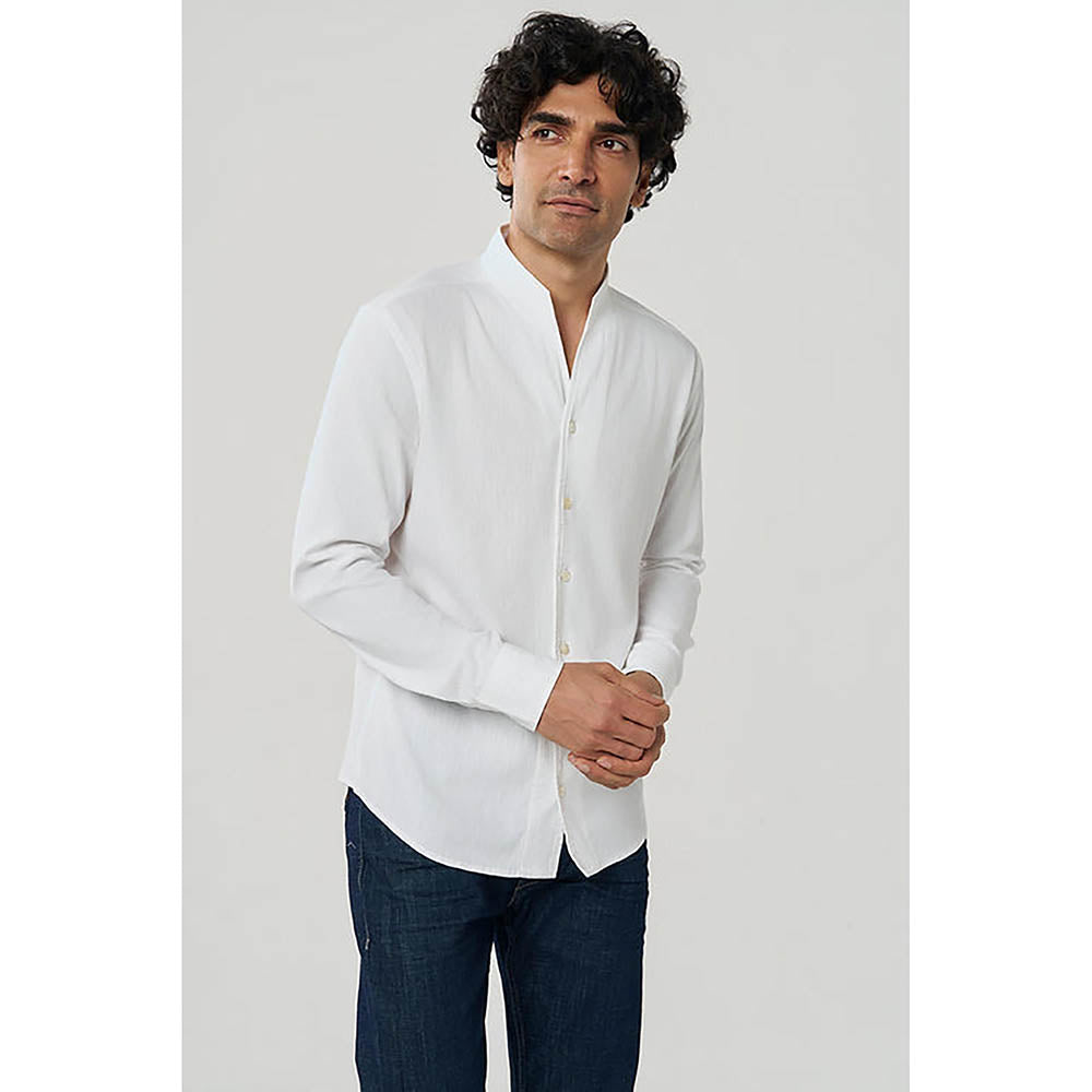 TERRA LUNA White Hunt Linen Casual Shirt