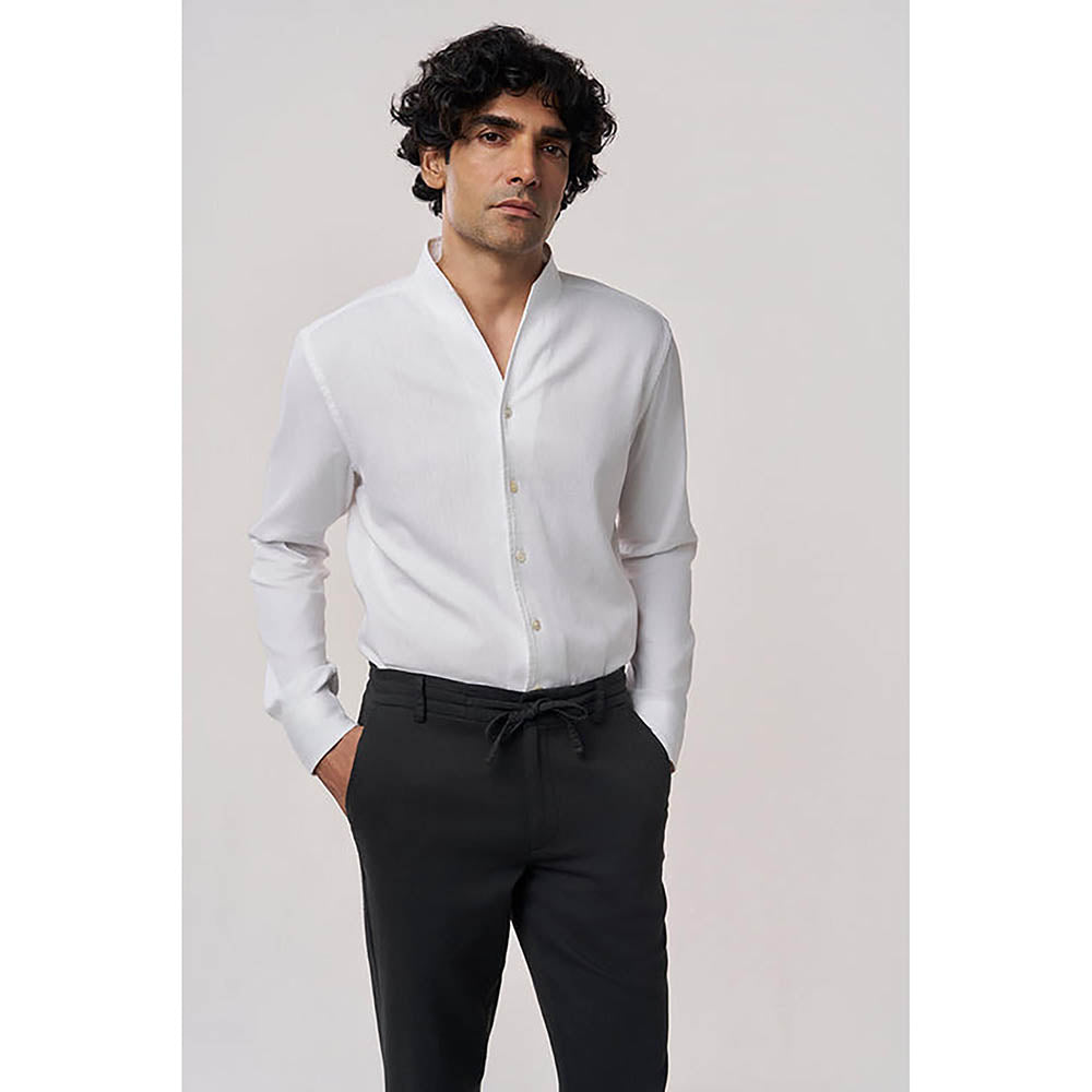 TERRA LUNA White Hunt Linen Casual Shirt