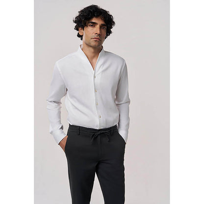 TERRA LUNA White Hunt Linen Casual Shirt