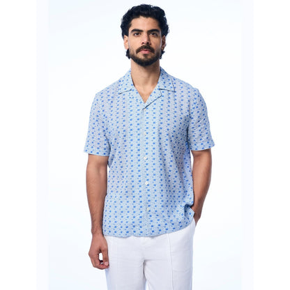 TERRA LUNA Blue Chriss Ss Khadi Shirt