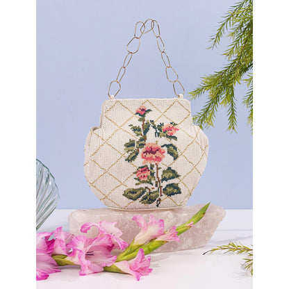 The Leather Garden Dandelion Beaded Hand Bag
