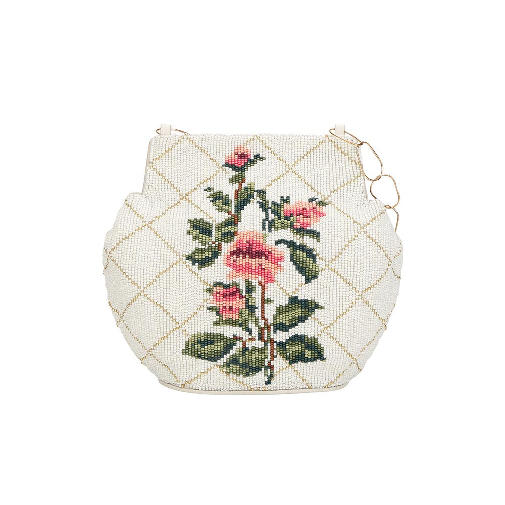 The Leather Garden Dandelion Beaded Hand Bag