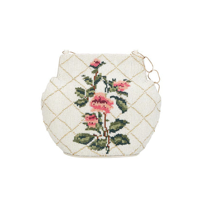 The Leather Garden Dandelion Beaded Hand Bag