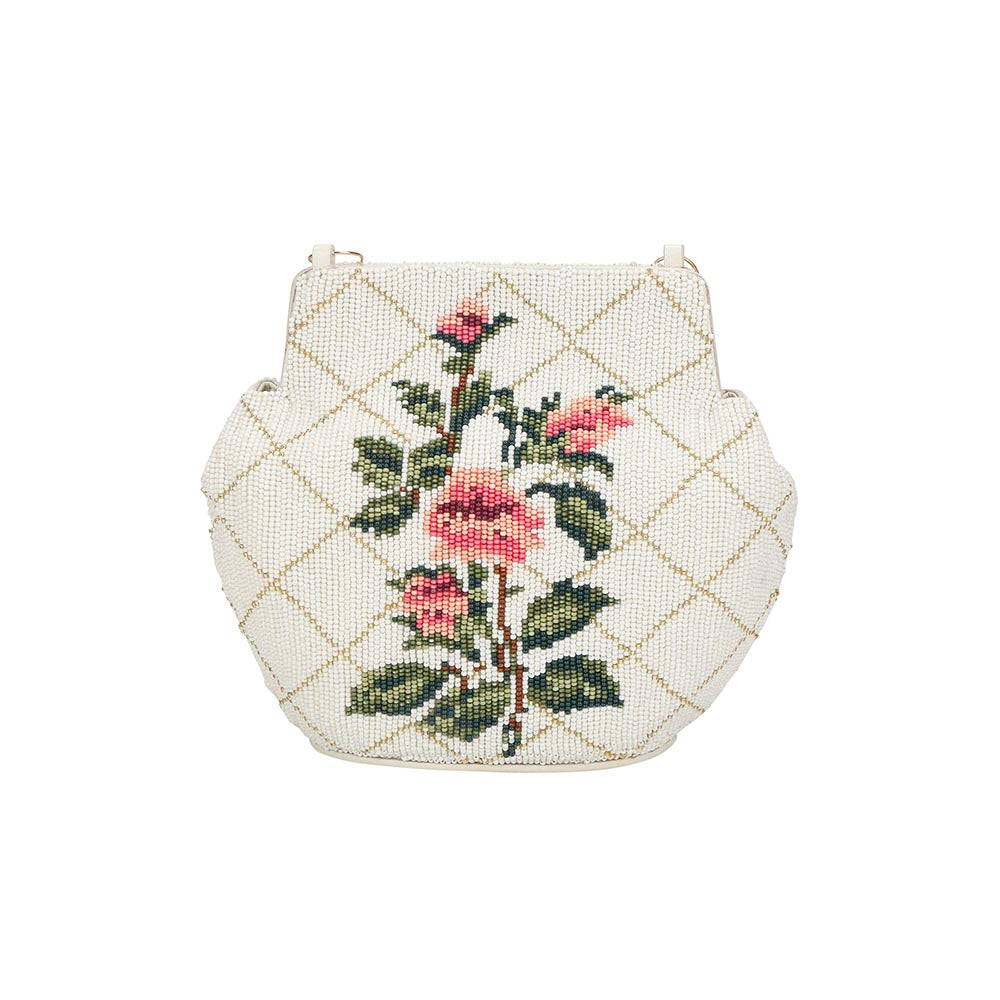 The Leather Garden Dandelion Beaded Hand Bag