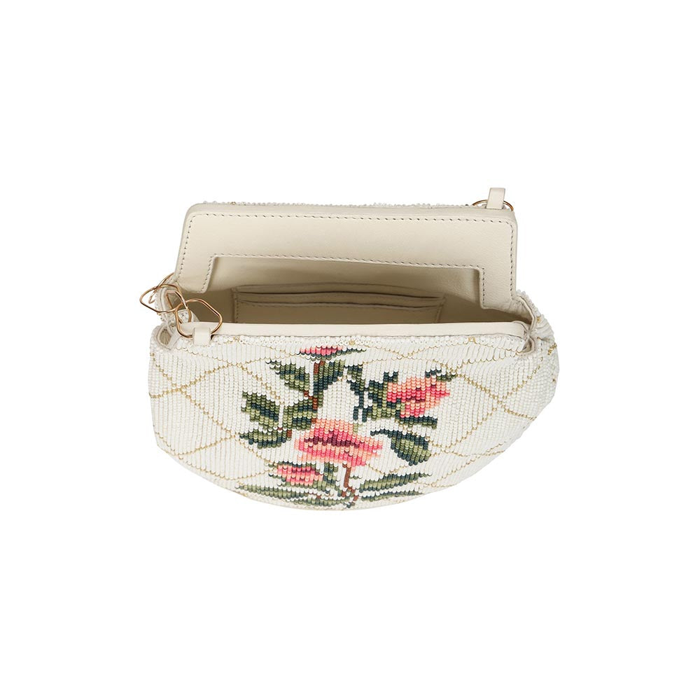 The Leather Garden Dandelion Beaded Hand Bag
