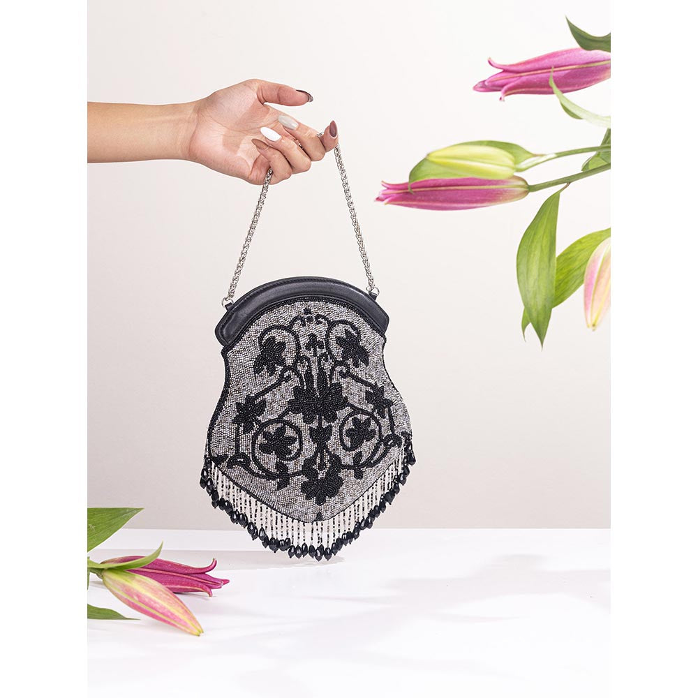 The Leather Garden Orchid Embellished Sling Bag