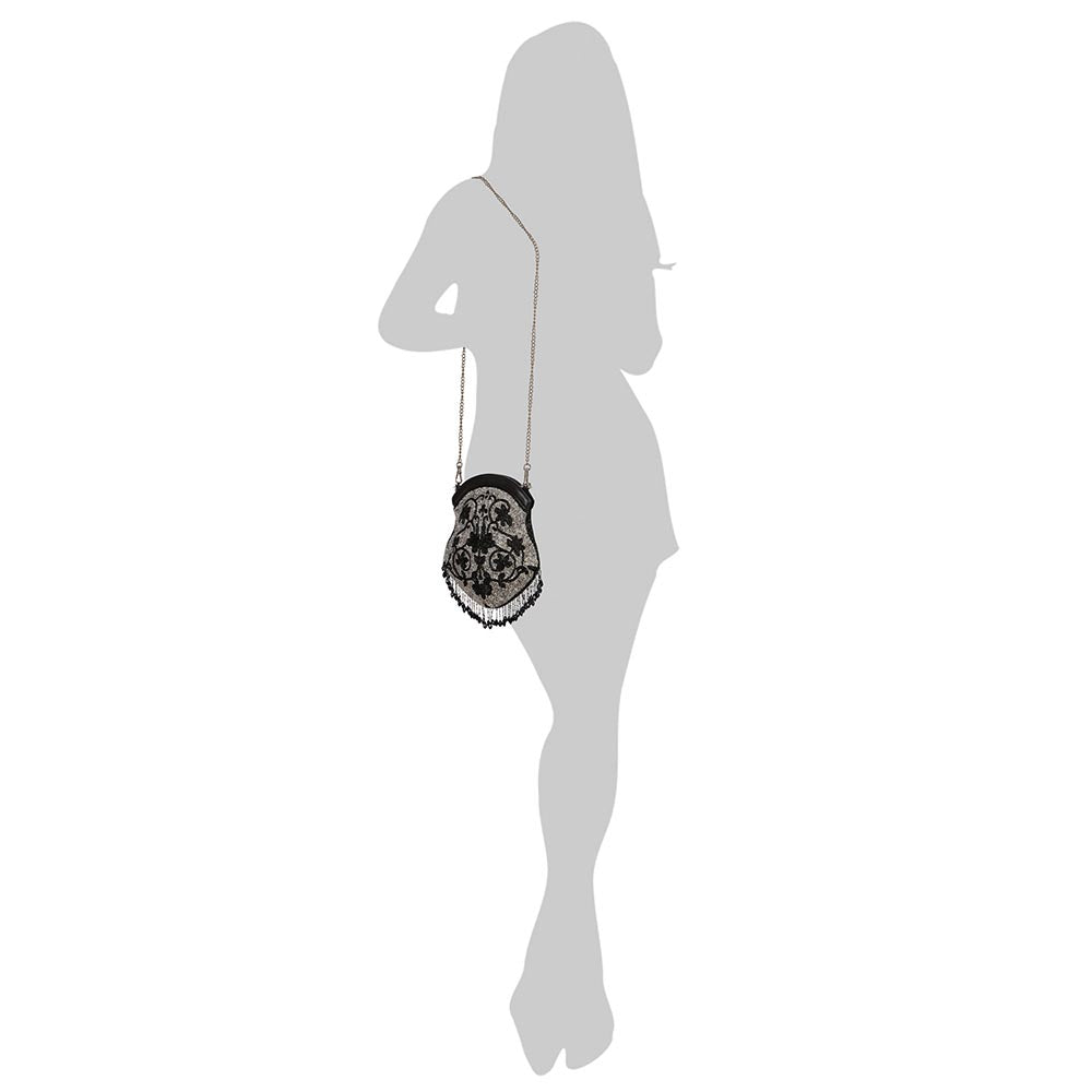 The Leather Garden Orchid Embellished Sling Bag