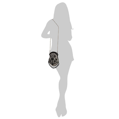 The Leather Garden Orchid Embellished Sling Bag