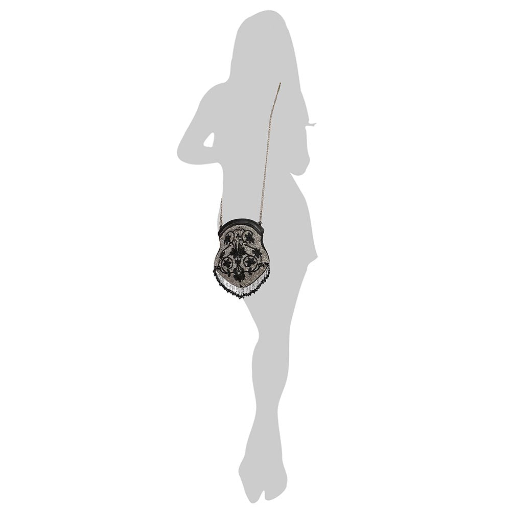 The Leather Garden Orchid Embellished Sling Bag
