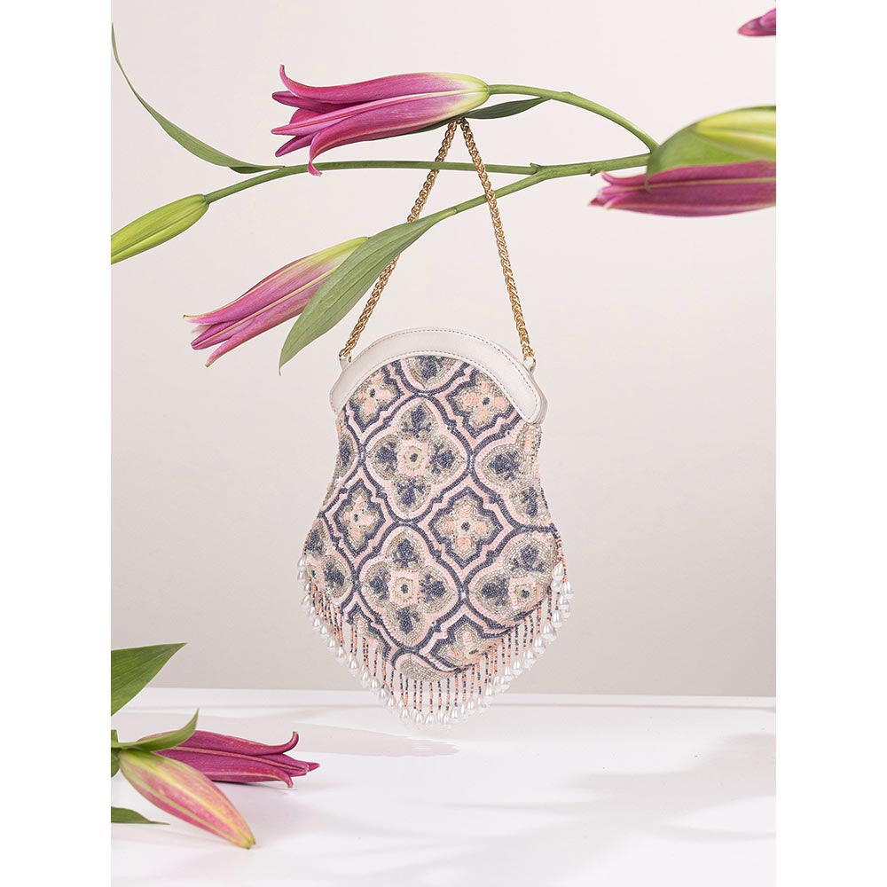 The Leather Garden Water Lily Embellished Sling Bag